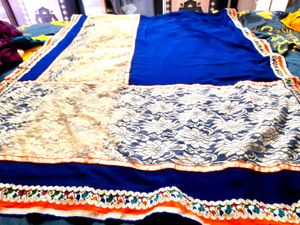 dark Navy Blue Saree For Women