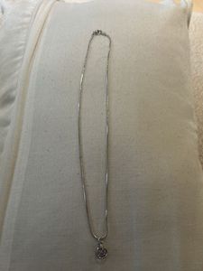 Delicate Silver Chain Necklace with Pendant