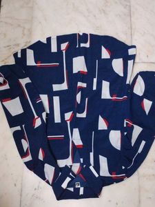 Unique Blue Abstract Print Button-Down Shirt