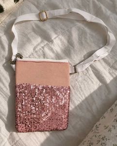 Sparkly Rose Gold Sequin Clutch Bag