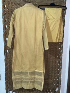 Elegant Gold Embellished Kurta Set