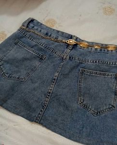 washed out mini skirt