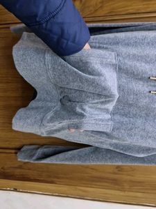 Velvet Texture Grey Hoodie From H&amp;M