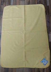 Soft Yellow Baby Blanket with Bear