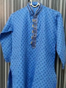 Boys navy Blue Kurta with golden Pants