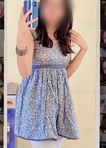 Blue Floral Print Kurta