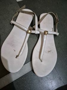 White Flat Sandals