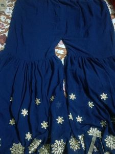 Blue party wear sharara suit