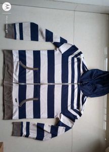 Men's Striped Zip-Up Hoodie