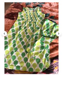 Green Leaf Print Kurta Set