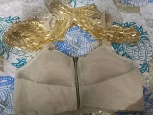 Sparkling Gold Embellished Party blouse