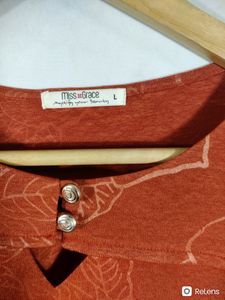 Miss Grace Rust Printed Western Top (Women's)