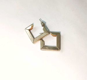 Golden Square Hoop Earrings