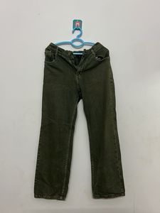 Olive Green Wide Leg Jeans