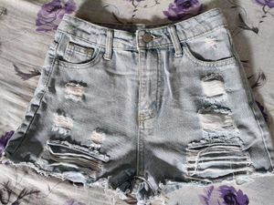 Distressed Denim Shorts