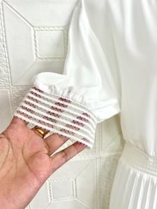Imported White Pleated Midi Dress