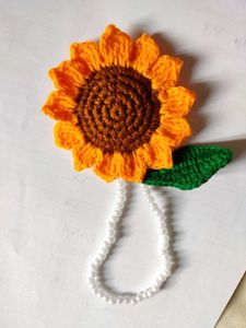 Handmade Crochet Sunflower Necklace
