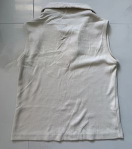 Sleeveless Collared Ribbed Knit Top