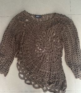 Off shoulder Boho Crochet Knit Top