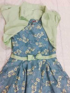 Blue Floral Dress with Bolero