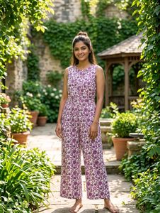 Zudio Boho Floral Print Sleeveless Jumpsuit