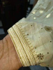 Elegant Cream Kurta with Gold Print