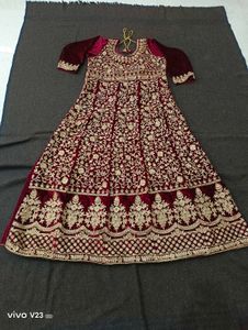 Royal Velvet Embroidered Festival Gown
