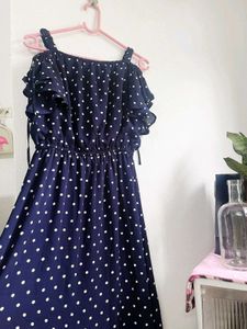 Navy Blue Polka Dot Dress