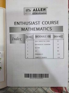 ALLEN Mathematics Enthusiast Course Books 4, 5, 6