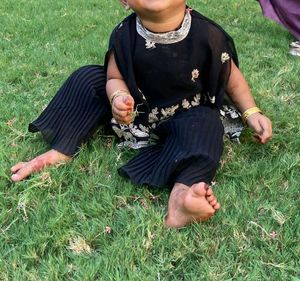 Baby Girl Black Ethnic Outfit