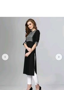 Stylish Black Kurta with Geometric Print