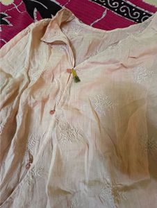 Peach Embroidered Kurta