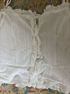 Cottage Core White Ruffle Camisole