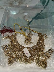 Gold Tone Kundan & Pearls Bridal Choker Necklace S