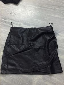 Black Faux Leather Mini Skirt