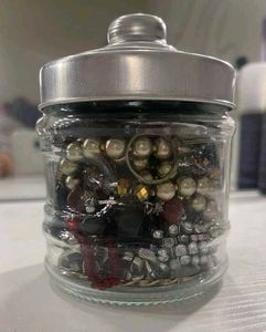 Black &amp; Silver Jewellery Jar