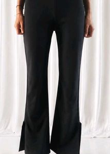 Stylish Black Flared Pants with Side Slits