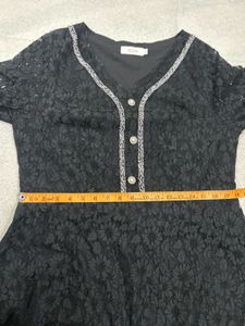 Elegant Black Lace V-Neck Dress