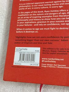 EGO IS THE ENEMY Hard Cover Book