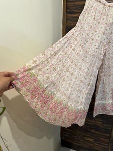 White Floral Embroidered Kurta and sharara