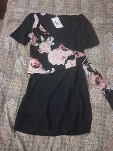 Chic Black Floral Print Dress