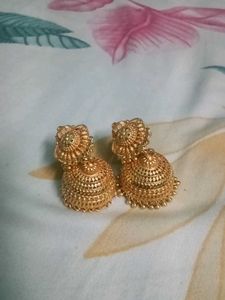 Golden Jhumka Earrings