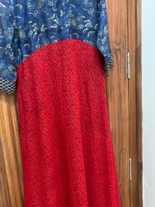 Beautiful Blue &amp; Red Ethnic Kurta