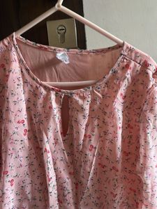 Flowy Pink Floral Midi Dress