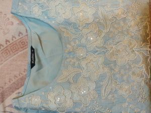 Blue Embroidered Kurta