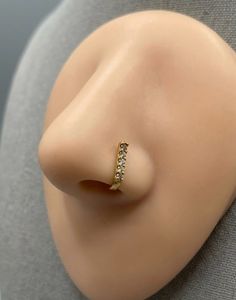 2 Gold Tone Nose Pin with Stone (Non pierced)