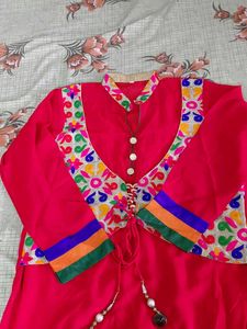 Beautiful Embroidered Kurta Set with under shirt