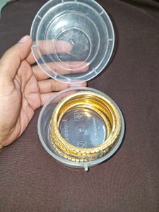 Beautiful Golden Bangles with Heart Detailing- new