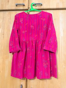 Vibrant Pink Floral Print Kurta