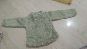 🧸 Cute Girls Mint Green Fuzzy Winter Top | Full S